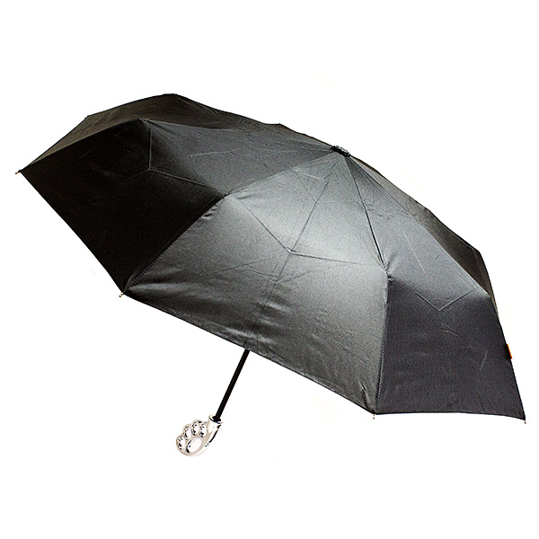Зонт Кастет черный с серебристой ручкой