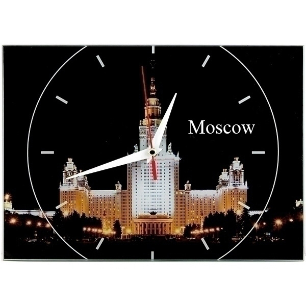 Часы Москва (Moscow) 20х28 стеклянные