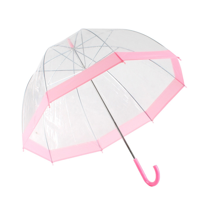 Зонт прозрачный купол розовый