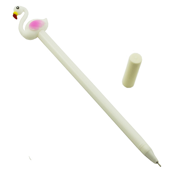 Ручка тонкая Фламинго бел.