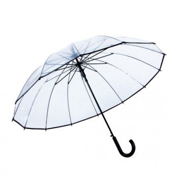 Зонт Прозрачный с черной каймой 14 спиц
